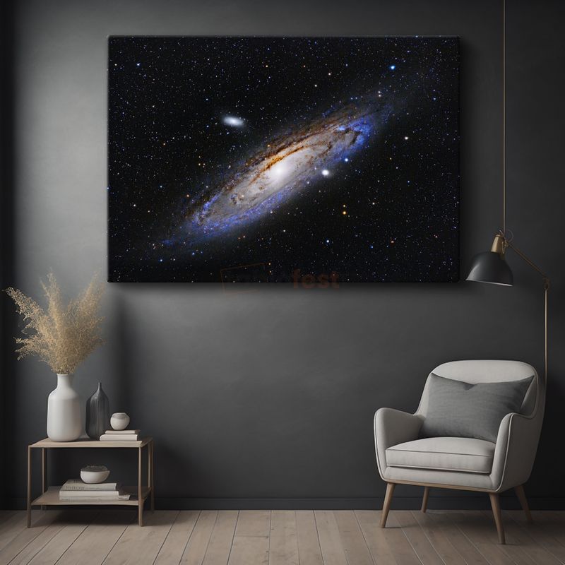 Andromeda Galaksisi - Yıldızlarla Dolu Spiral Galaksi Kanvas Tablo