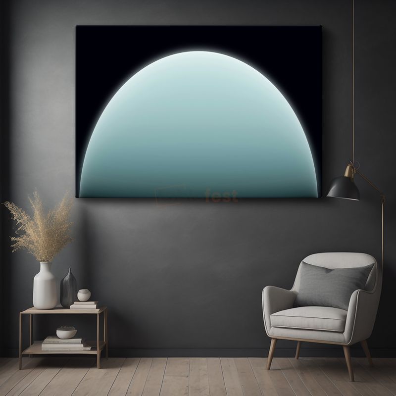 Uranus - Turkuaz Gezegenin Huzur Veren Görüntüsü Kanvas Tablo