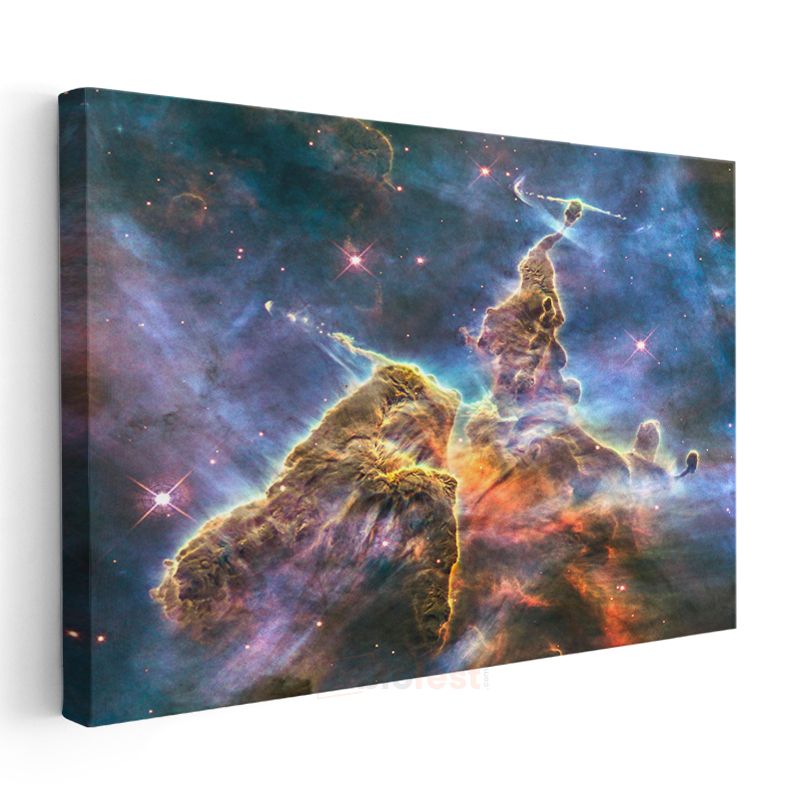Kozmik Nebula - Yıldızlarla Bezeli Uzay Derinliği Kanvas Tablo