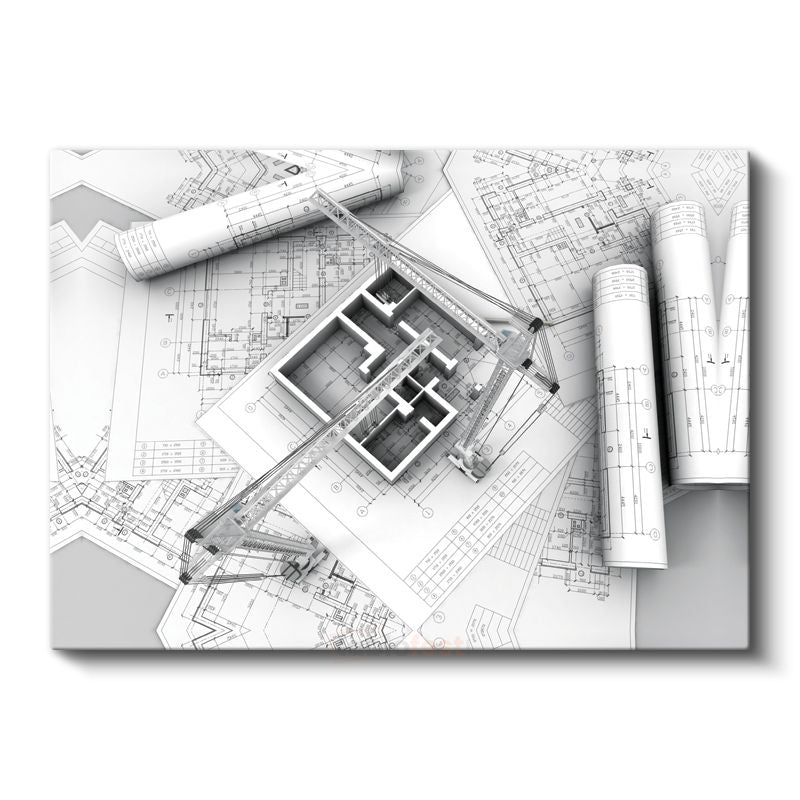 Teknik Çizer - Mimari Plan Detaylandırma Kanvas Tablo