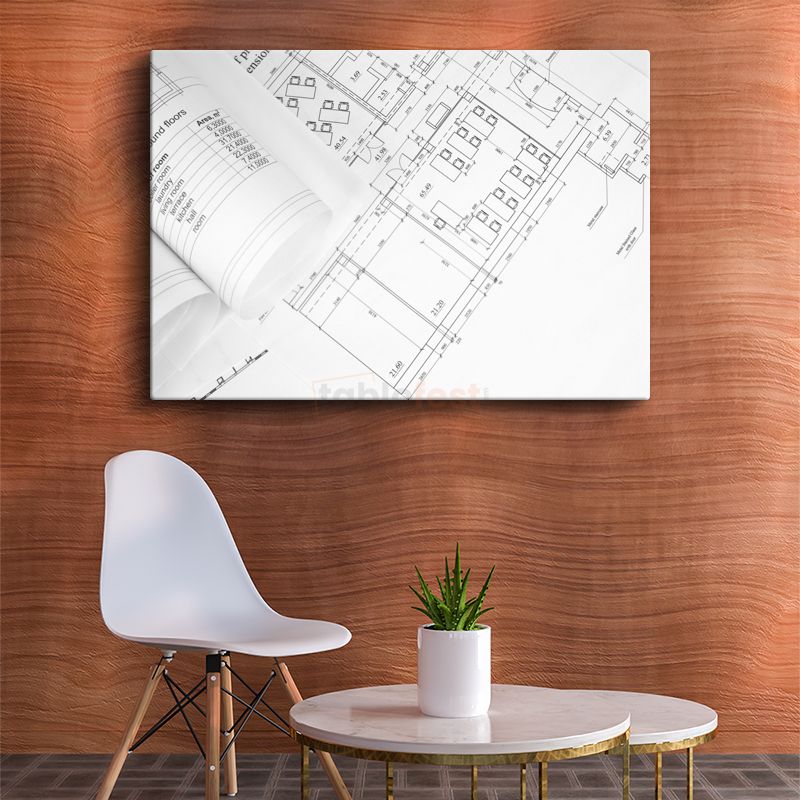 Mimar - Yapı Planları ve Teknik Çizimler Kanvas Tablo