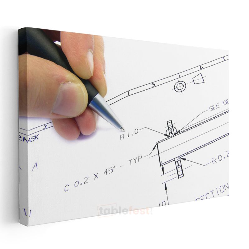 Teknik Çizim Uzmanı - Hassas Mühendislik Detayları Kanvas Tablo