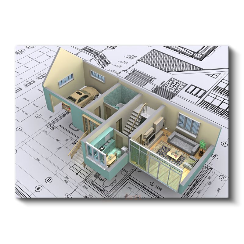 Mimar - İleri 3D Ev Modelleme ve Mimari Görselleştirme Kanvas Tablo