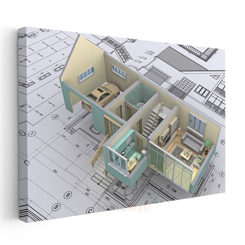 Mimar - İleri 3D Ev Modelleme ve Mimari Görselleştirme Kanvas Tablo