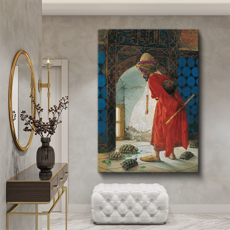 Osman Hamdi Bey - Kaplumbağa Terbiyecisi Kanvas Tablo