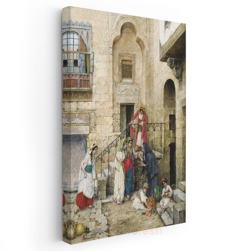 Osman Hamdi Bey - Harem Avlusunda Kadınlar Kanvas Tablo