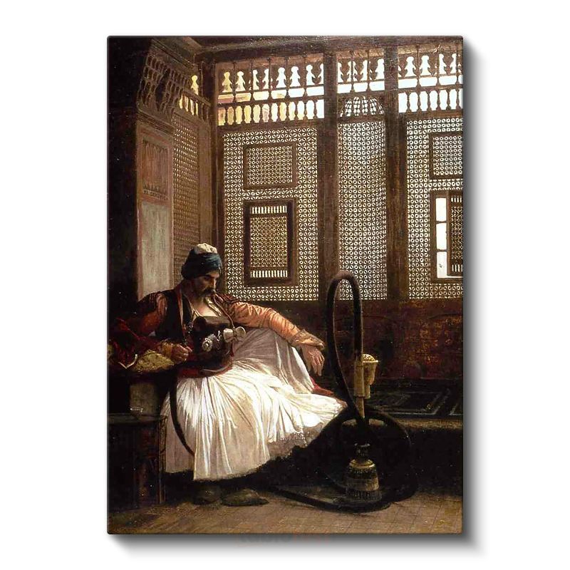 Osmanlı Keyfi - Nargile İçen Adam Kanvas Tablo