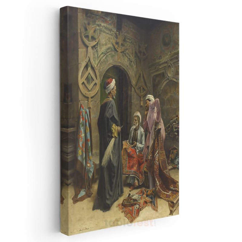 Osman Hamdi Bey - Halı Tüccarları Kanvas Tablo