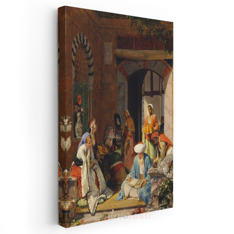 Osman Hamdi Bey - Cami Avlusu Kanvas Tablo