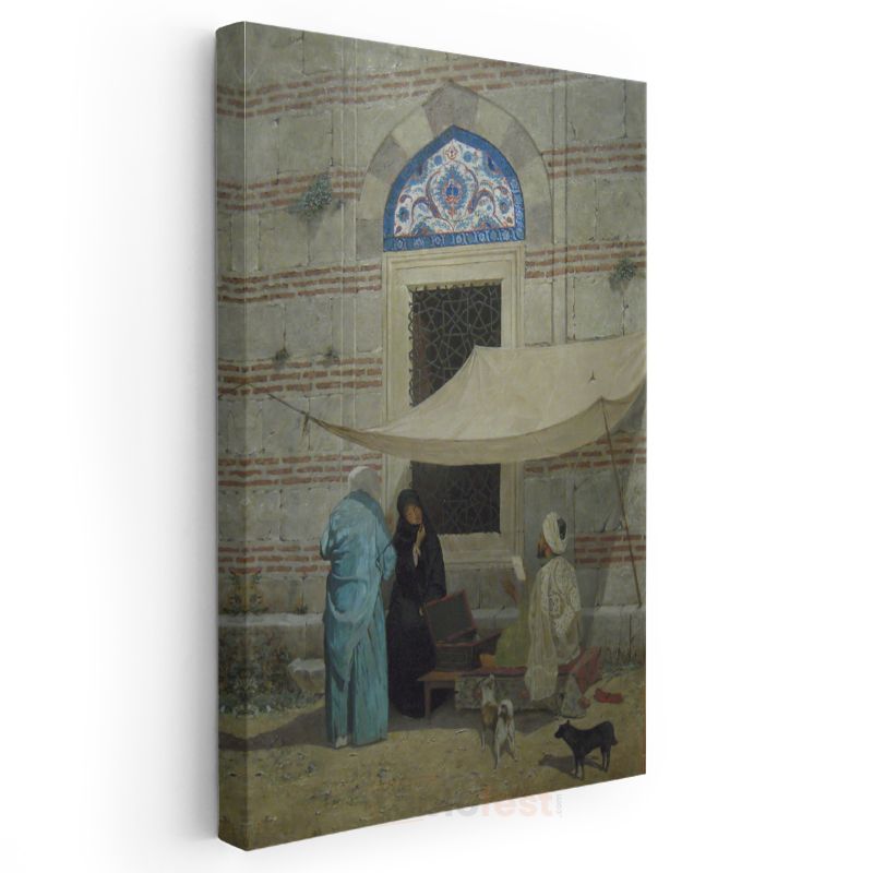 Osmanlı Yaşamı - Cami Önünde Satıcılar Kanvas Tablo