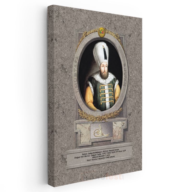 Osmanlı Padişahları - Sultan III. Mehmed Han Portresi Kanvas Tablo