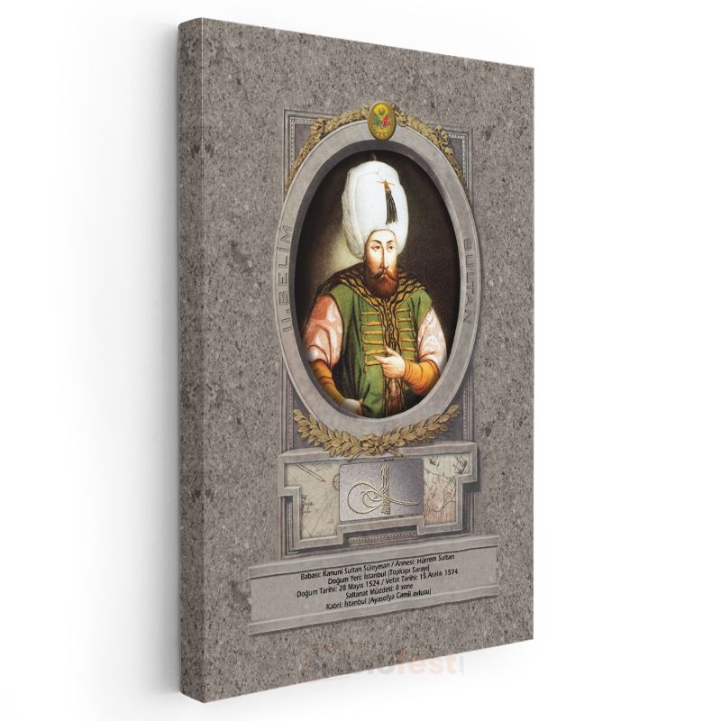 Osmanlı Padişahları - Kanuni Sultan Süleyman Portresi Kanvas Tablo