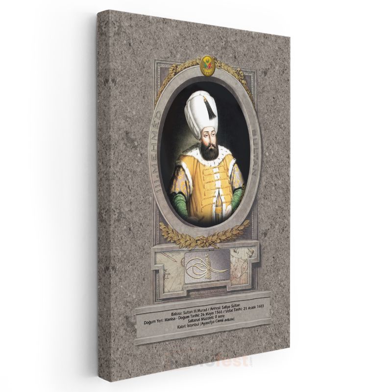 Osmanlı Padişahları - Sultan III. Murad Portresi Kanvas Tablo