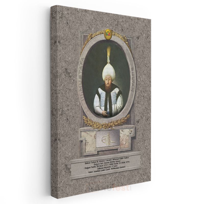 Osmanlı Padişahları - Sultan III. Ahmed Portresi Kanvas Tablo