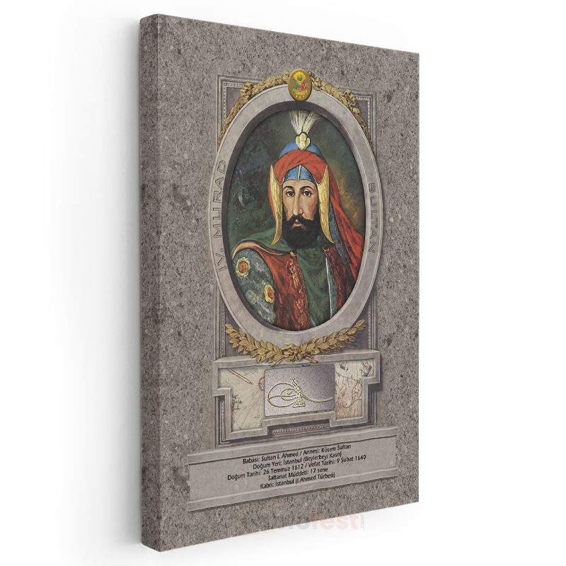 Osmanlı Padişahları - Sultan I. Ahmed Portresi Kanvas Tablo