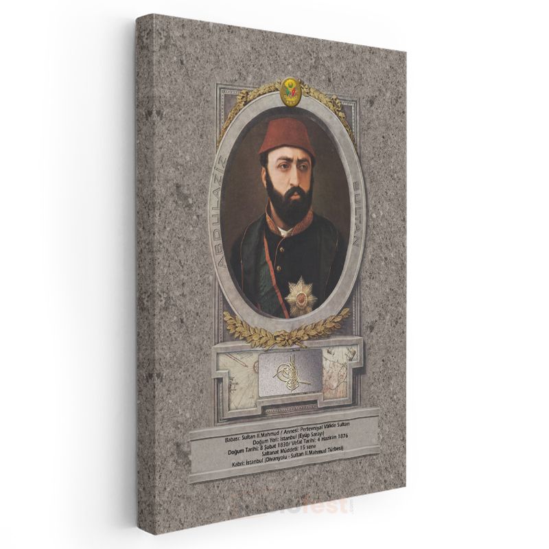 Osmanlı Padişahları - Sultan II. Mahmud Portresi Kanvas Tablo