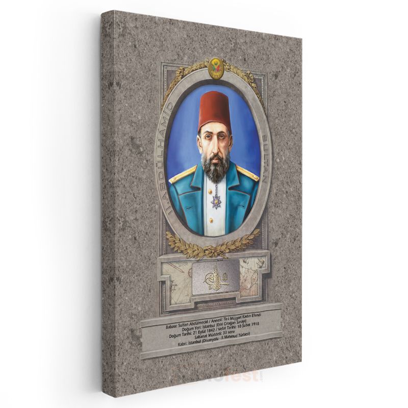 Osmanlı Padişahları - Sultan II. Abdülhamid Kanvas Tablo