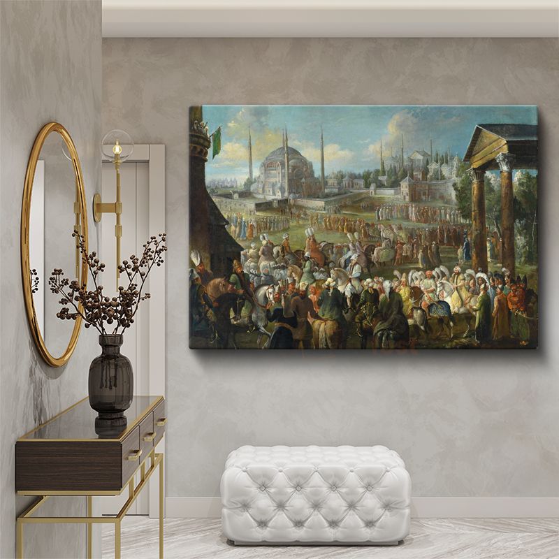 Osmanlı Töreni - Ayasofya Önünde Merasim Kanvas Tablo
