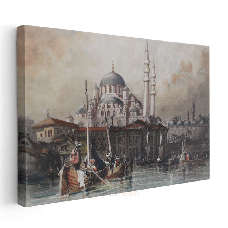 Osmanlı Denizcilik - Kayıklarla Boğaz Geçişi Kanvas Tablo