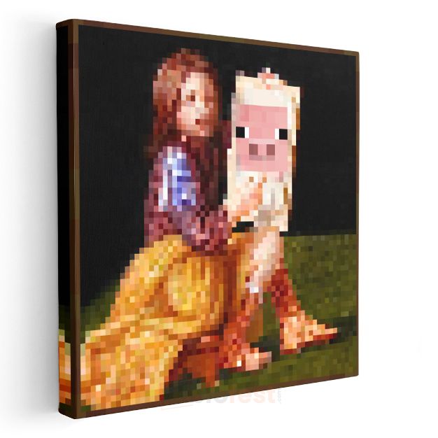 Minecraft - Pigscene Piksel Kanvas Tablo