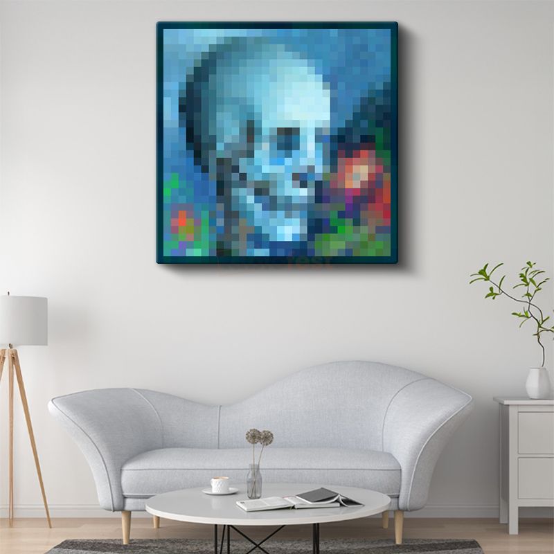 Minecraft - Skull And Roses Piksel Kanvas Tablo