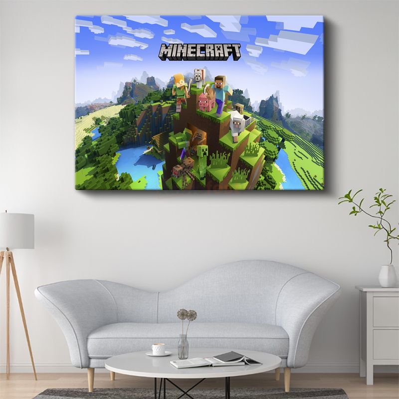 Minecraft - Macera Ekibi Tepe Üzerinde Kanvas Tablo