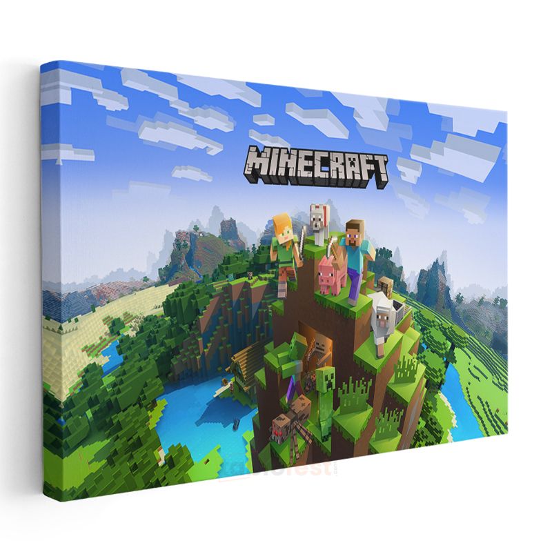 Minecraft - Macera Ekibi Tepe Üzerinde Kanvas Tablo
