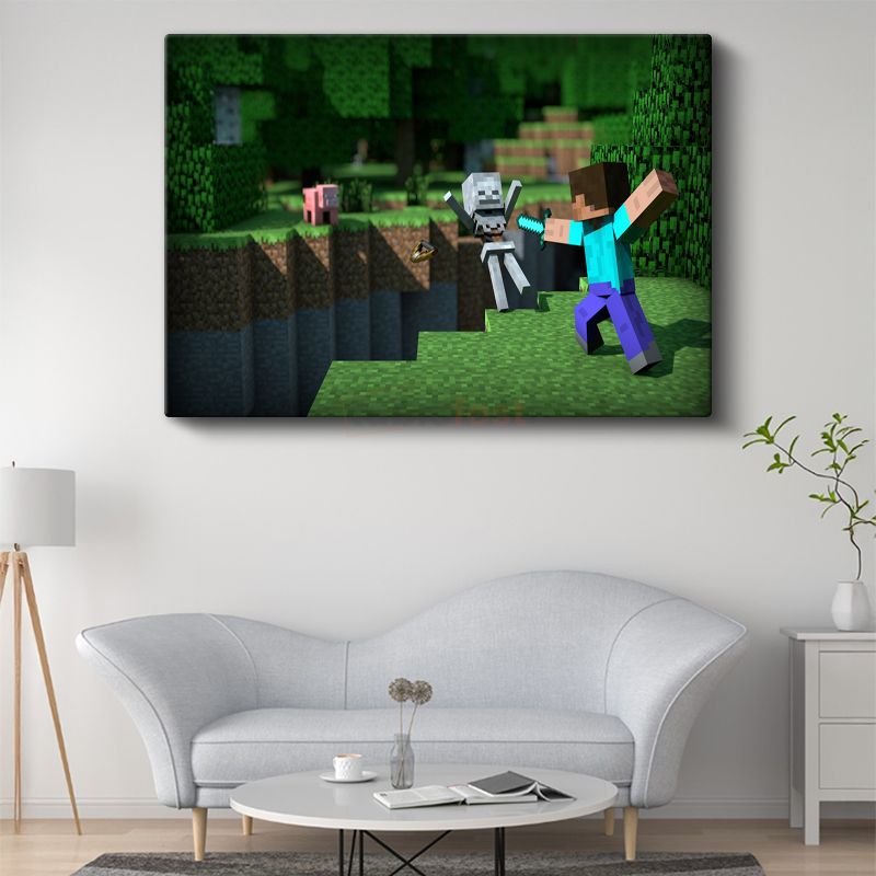 Minecraft - İskelet Avı Kanvas Tablo