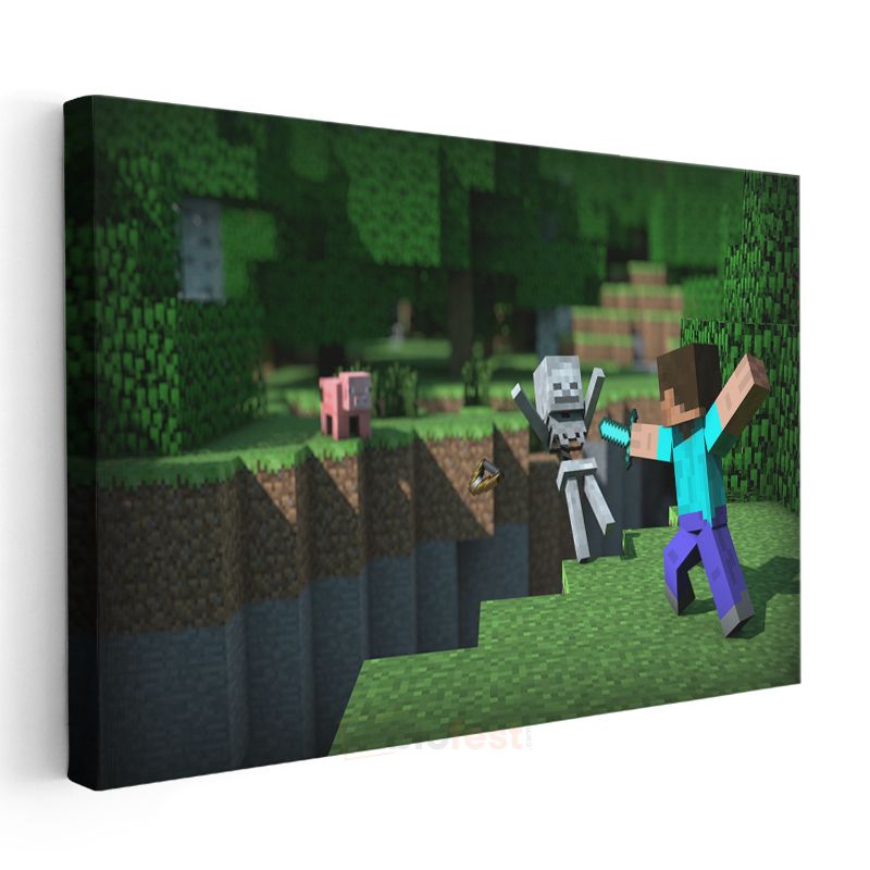 Minecraft - İskelet Avı Kanvas Tablo
