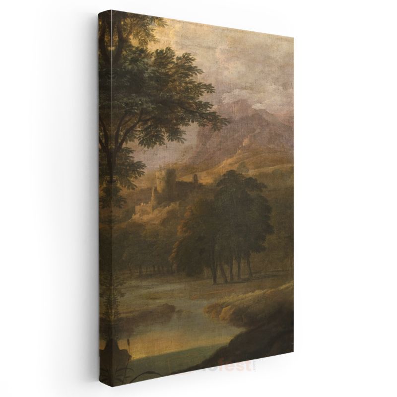 Claude Lorrain - İtalyan Manzarası Kanvas Tablo