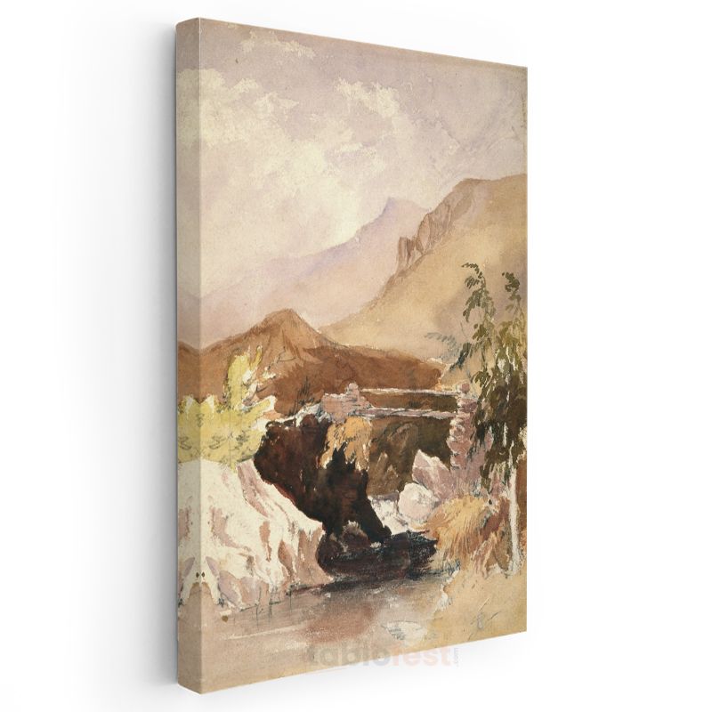 David Cox - Taş Köprü Kanvas Tablo