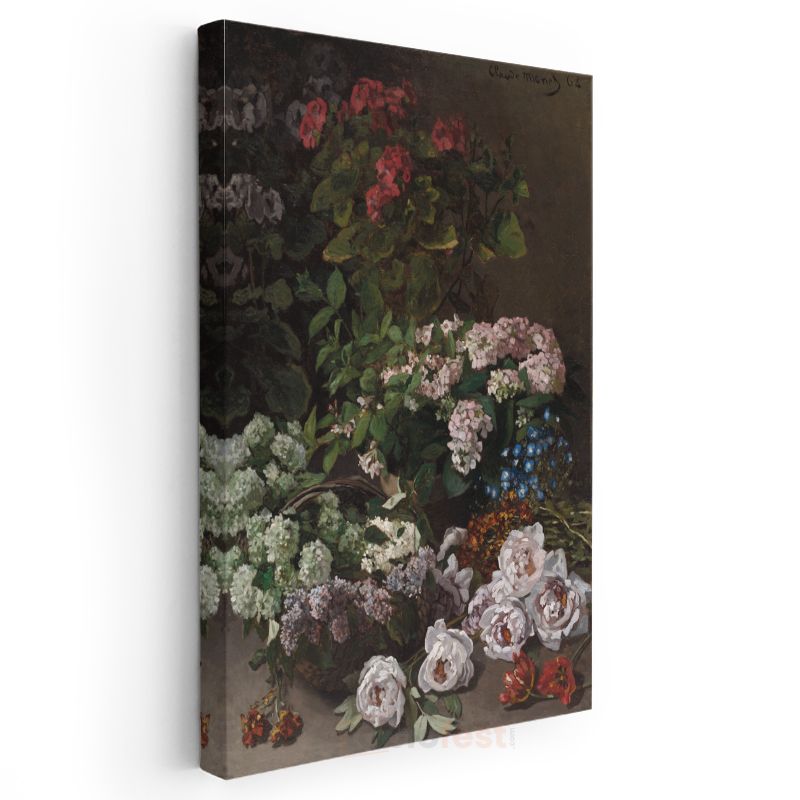 Claude Monet - Bahar Çiçekleri Buketi Kanvas Tablo