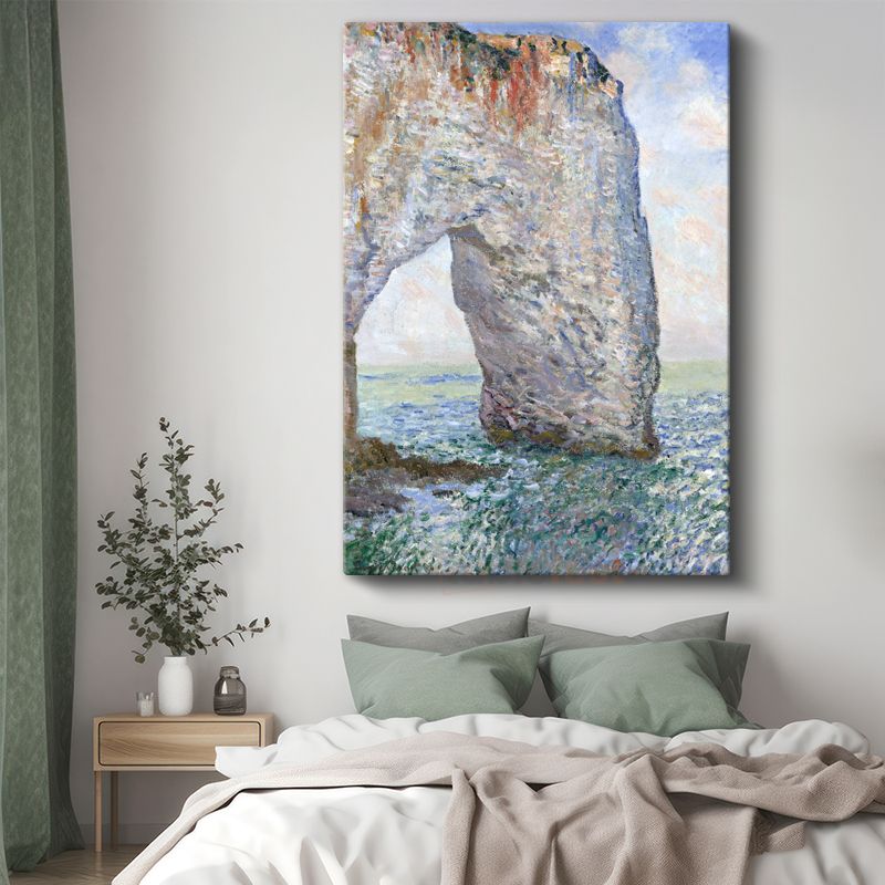 Claude Monet - Étretat'da Manş Denizi Kıyısındaki Kaya Kemeri Kanvas Tablo