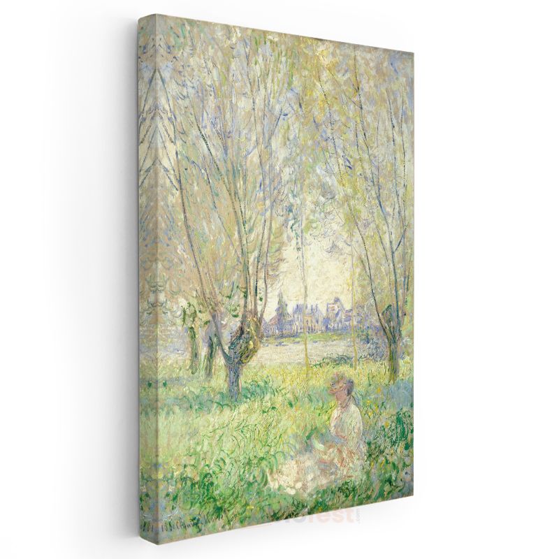 Claude Monet - Söğüt Ağaçları Altında Kadın Kanvas Tablo