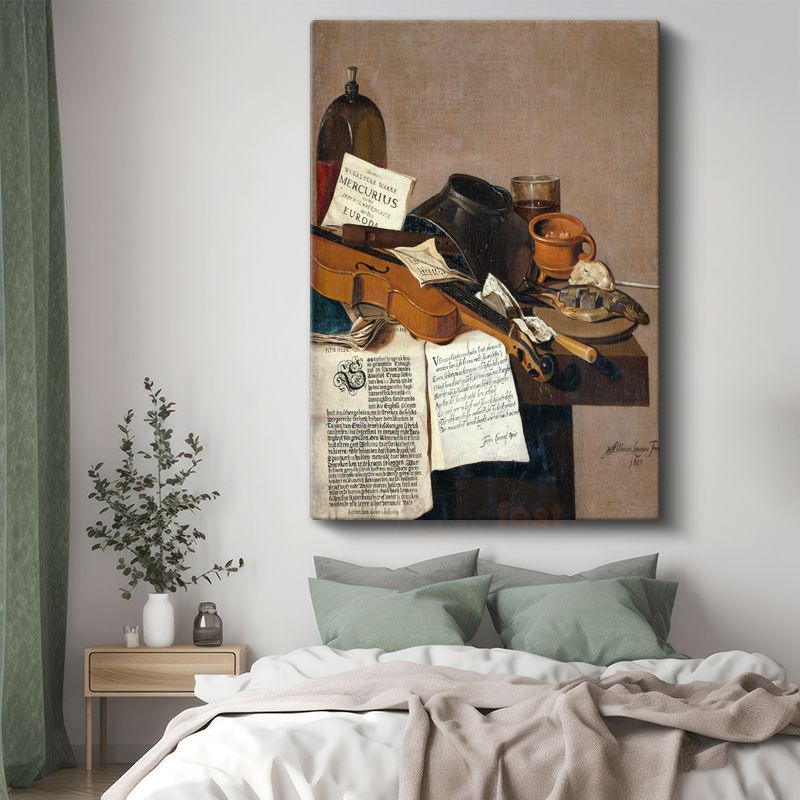 Pieter Claesz - Müzik Aletli Natürmort Kanvas Tablo