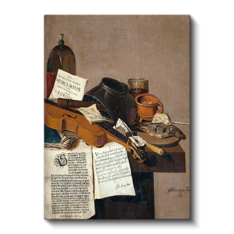 Pieter Claesz - Müzik Aletli Natürmort Kanvas Tablo