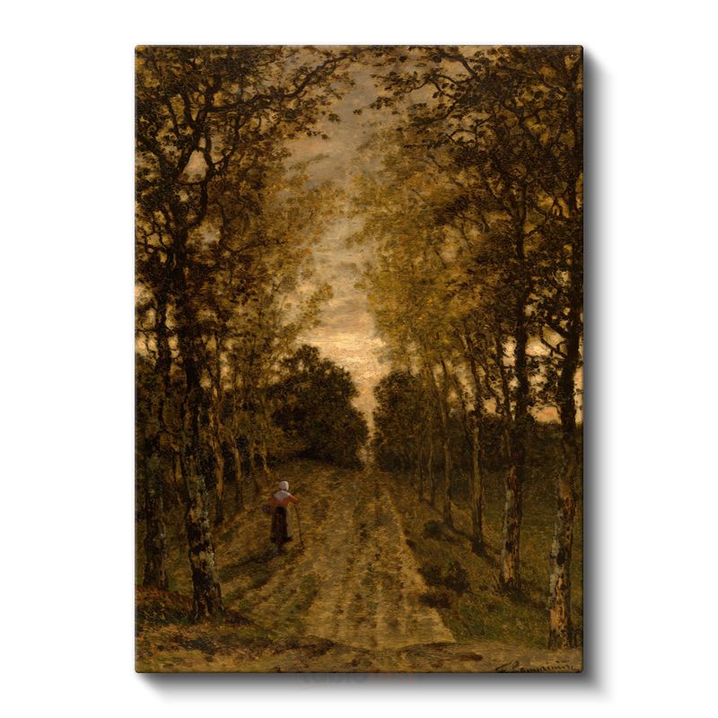 Jean-Baptiste-Camille Corot - Ağaçlı Yol Kanvas Tablo