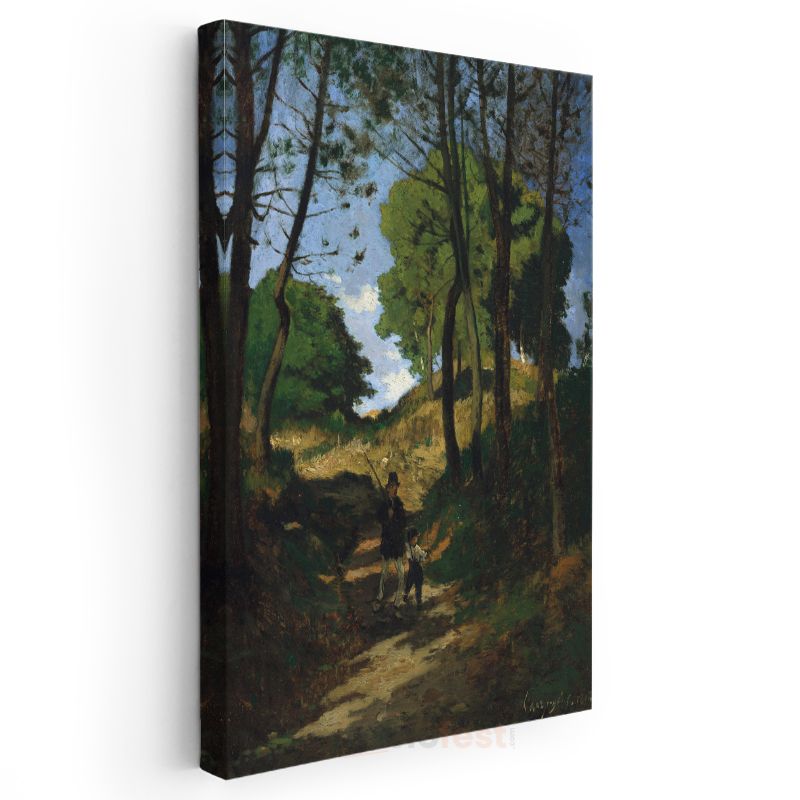 Jean-Baptiste-Camille Corot - Ormanda Yolculuk Kanvas Tablo
