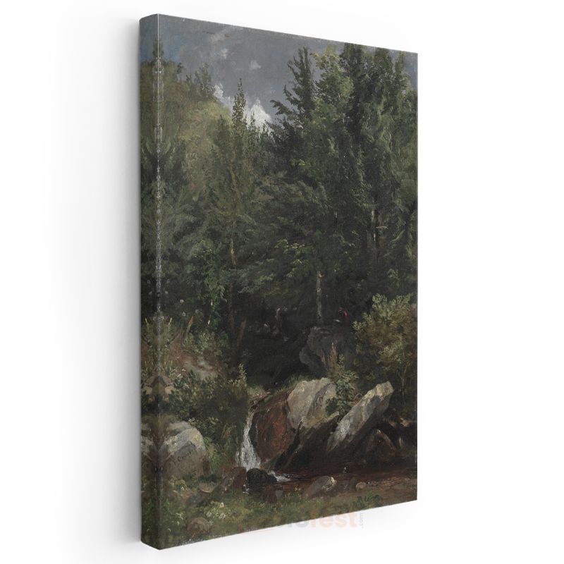 Asher Brown Durand - Orman Şelalesi Kanvas Tablo