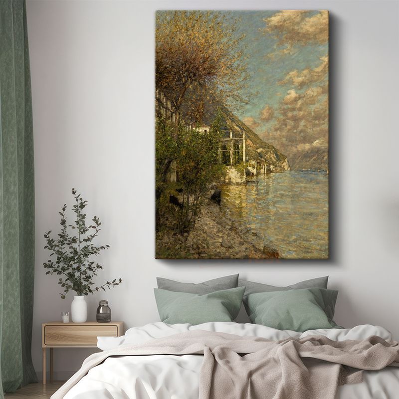 Claude Monet - Göl Kenarı Manzarası Kanvas Tablo