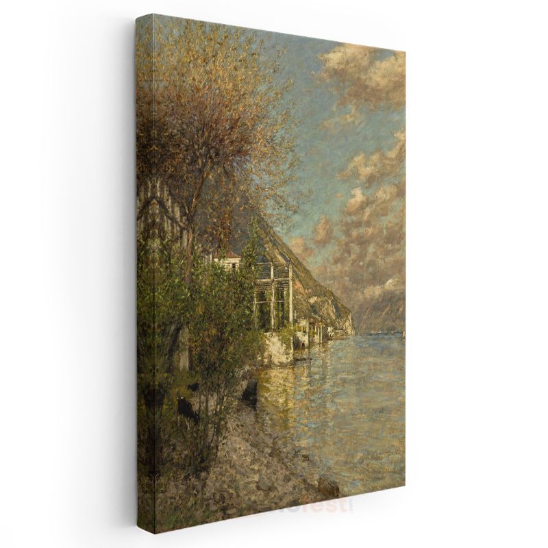 Claude Monet - Göl Kenarı Manzarası Kanvas Tablo
