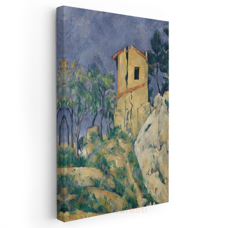 Paul Cézanne - Sarı Ev ve Kayalıklar Kanvas Tablo