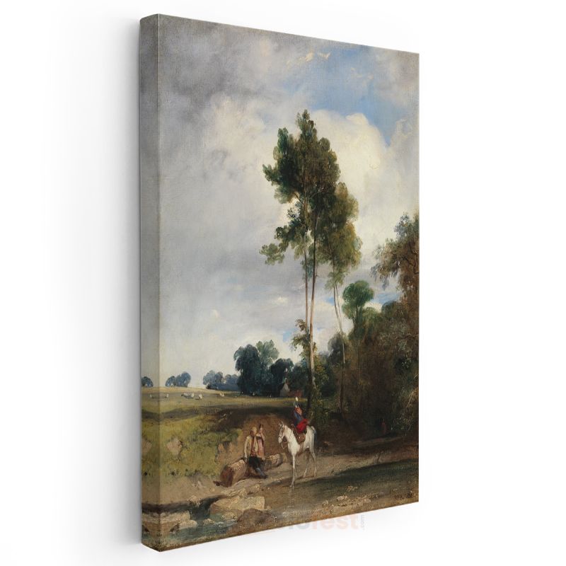 John Constable - Kırsal Manzara ve Atlı Kanvas Tablo