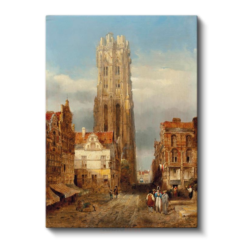 Bernardo Bellotto - Gotik Katedral Şehir Manzarası Kanvas Tablo