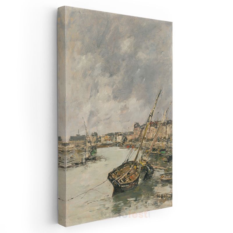 Eugène Boudin - Liman ve Tekneler Kanvas Tablo