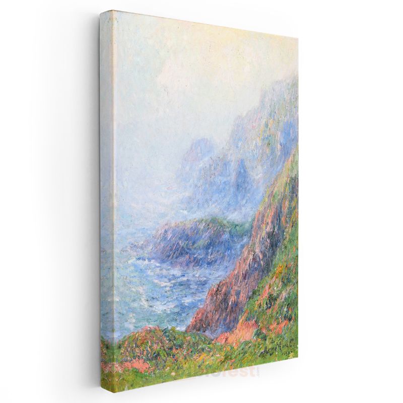 Claude Monet - Sisli Kıyı Manzarası Kanvas Tablo