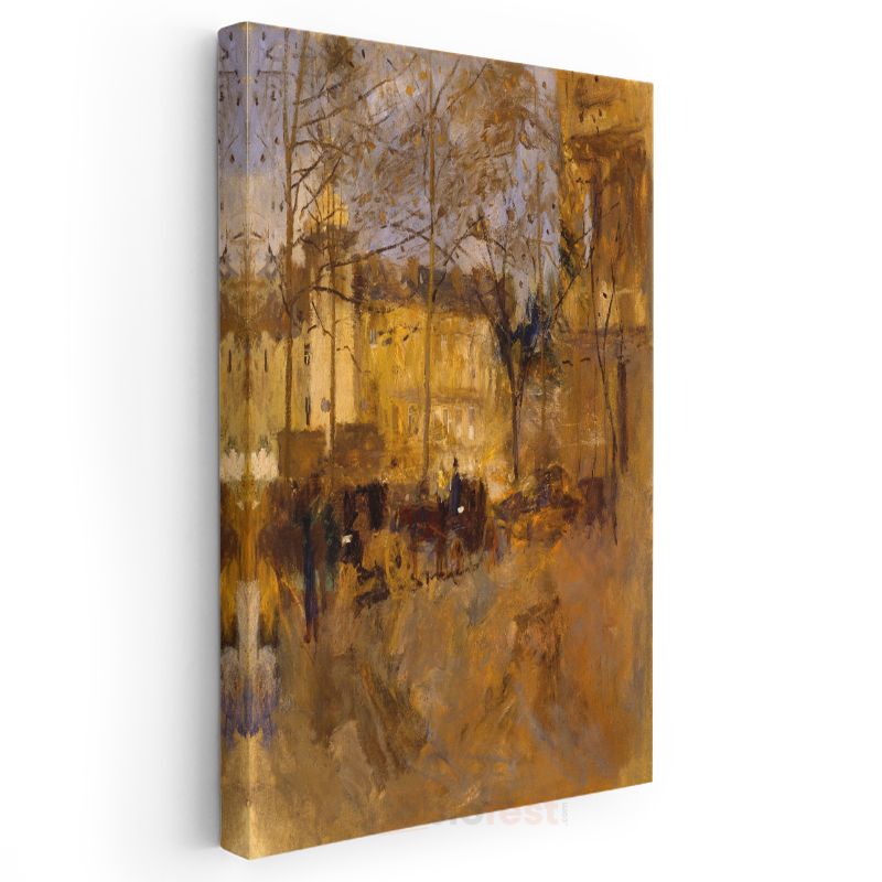 Lesser Ury - Sonbahar Şehir Manzarası Kanvas Tablo