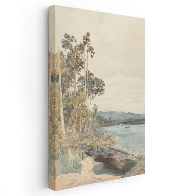 J.M.W. Turner - Nehir Kenarı Manzarası Kanvas Tablo