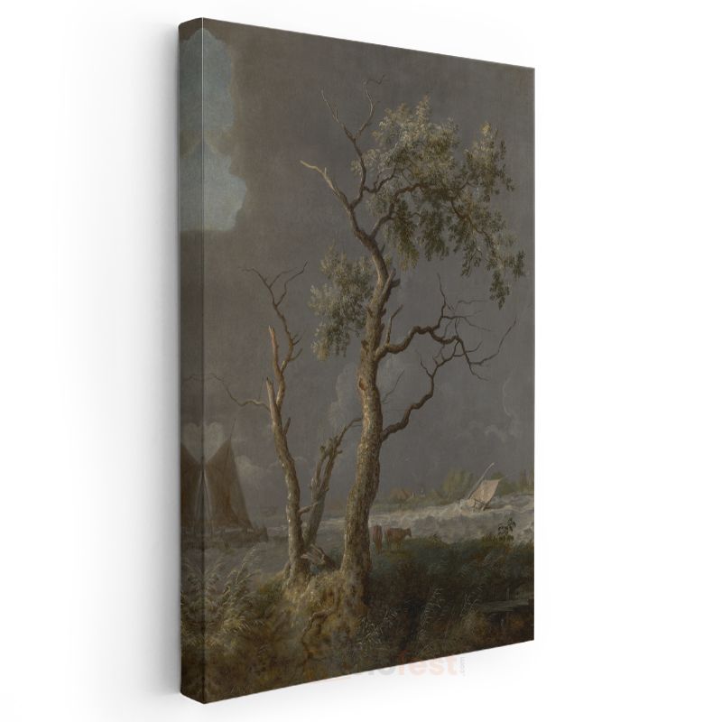 Jacob van Ruisdael - Fırtınalı Deniz Manzarası Kanvas Tablo