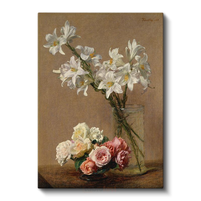 Henri Fantin-Latour - Zambak ve Güller Kanvas Tablo